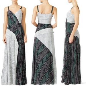 ADEAM Combo Print Maxi dress gown lux size 2  sleeveless fitted top made Japan